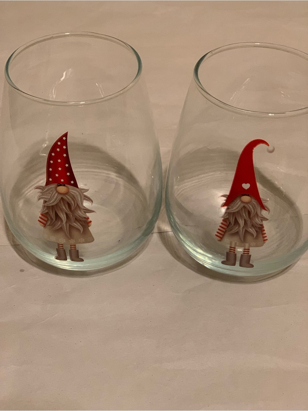 Holiday Gnome Stemless Glasses (2) -
Red Design